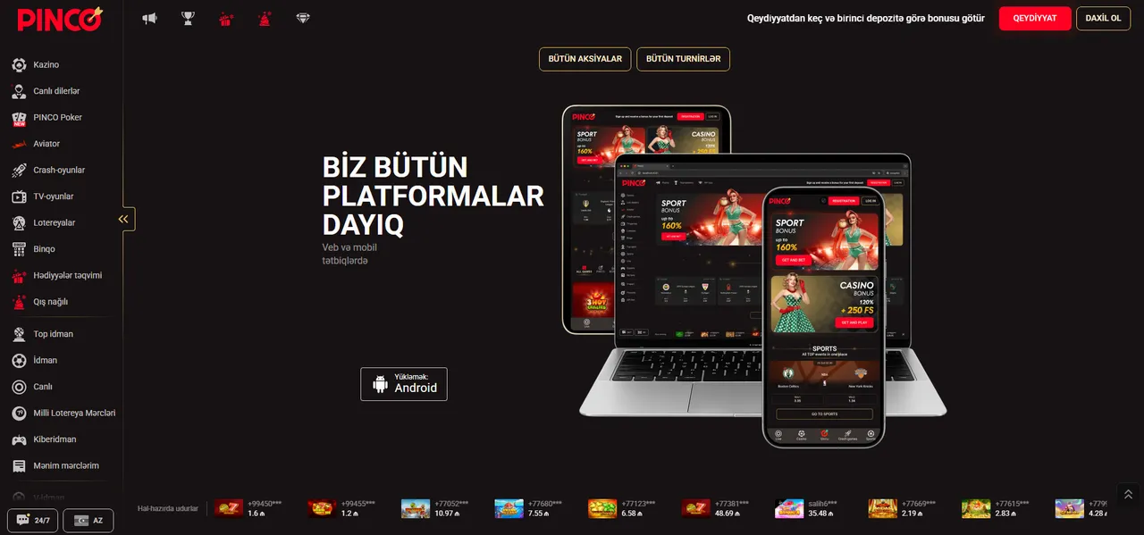 Pinco Azerbaycan yukle prosesi və mərhələləri